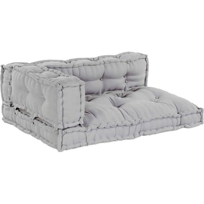 vidaXL Кушон за палетен диван 3 pcs Сиво 120 x 80 x 38 см текстил (4019098)