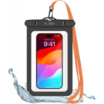 Tech-Protect uwc9 universal waterproof case 8.9 inch black/orange (5906203691609)