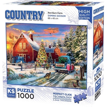 KS Games Пъзел KS Games от 1000 части - Ферма с червена плевня (20753)