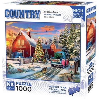 KS Games Пъзел KS Games от 1000 части - Ферма с червена плевня (20753)