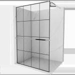 Mexen Kioto+ душ параван с рафт Walk-in 140 x 200 см, черна мрежа, хром - 800-140-121-01-77 (800-140-121-01-77)