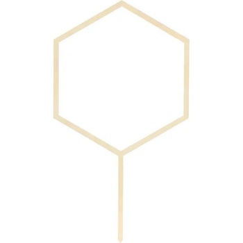Image 1 of PartyDeco Дървен топер за торта - Шестоъгълник