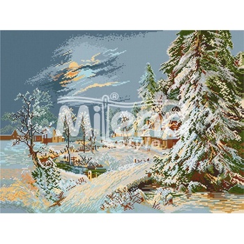 Image 1 of Milena Style Лунна зима - Печатана Aida 14 ct с конци Ariadna