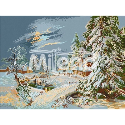 Milena Style Лунна зима - Печатана Aida 14 ct с конци Ariadna