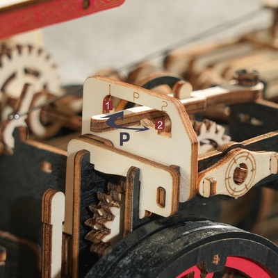 RoboTime 3D drevená mechanická skladačka Parný stroj