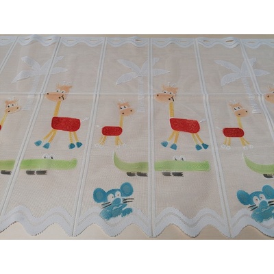 Dětská záclona na vitrážku - žakárová ZVÍŘÁTKA 60 cm