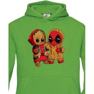 Dětská mikina Deadpool a Groot Zelená
