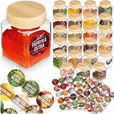 VILDE Sada hranatých koreničiek s bambusovým viečkom 24 x 100 ml