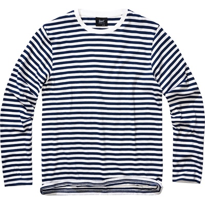 Brandit tričko s dlouhým rukávem Jerseyshirt Stripe Long modré-bílé