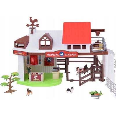 JOKO Veľká Veterinárna Klinika Farma pre zvieratá + Traktor s vlečkou 102ks