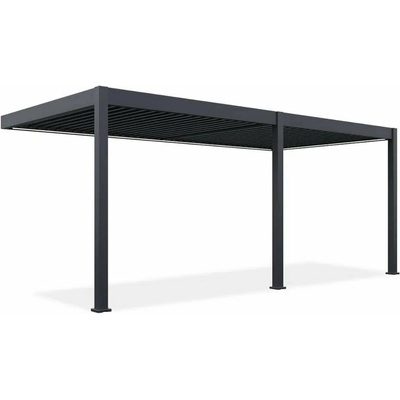 Gutroof ELEGANCE WALL AUTOMATIC hliníková pergola s led osvetlením 3 x 6 m, anthracit/svetlosivá