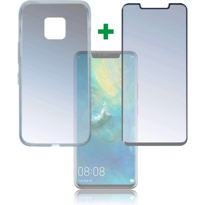 4smarts 360° Case Friendly Premium Protection Set - тънък силиконов кейс и стъклено защитно покритие за дисплея на Huawei Mate 20 Pro (прозрачен)