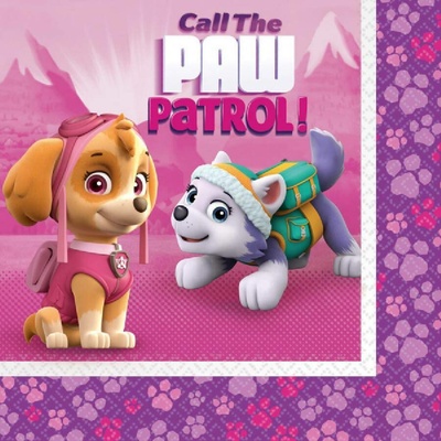 Amscan Ubúrusy Paw Patrol ružové 33x33cm 20ks