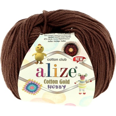 Alize Cotton Gold Hobby New 493 čokoládově hnědá