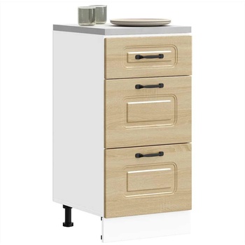 vidaXL Кухненски шкаф "Kalmar" с висок гланц, бяло, инженерно дърво (854242)