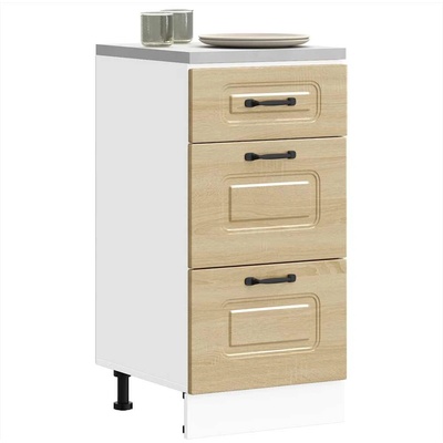 vidaXL Кухненски шкаф "Kalmar" с висок гланц, бяло, инженерно дърво (854242)