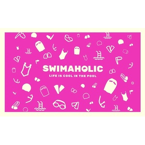 Swimaholic swimming world microfibre towel розов