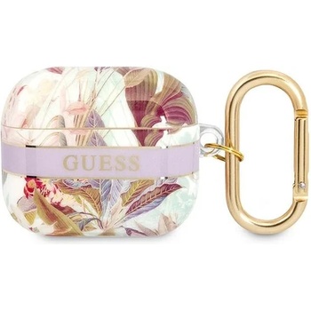 Guess Калъф Guess GUA3HHFLU за AirPods 3, виолетов, Flower Strap Collection (GUE002040-0)