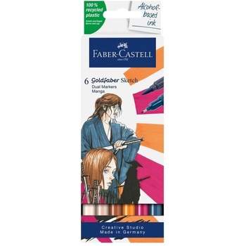 Faber-Castell Маркер Goldfaber Sketch - Manga, 6 броя (1010160312)