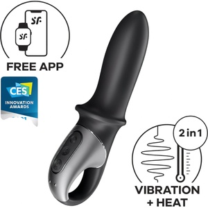 Satisfyer Hot Passion - анален вибратор с подгряване, управляван чрез приложение (черен)