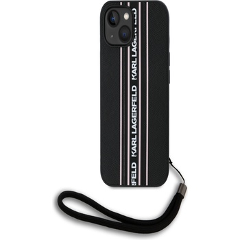 KARL LAGERFELD Заден капак PU Saffiano Athleisure Stripe and Strap за iPhone 15 Pink Karl Lagerfeld Karl Lagerfeld | Rozov | ЖЕНИ | UNI