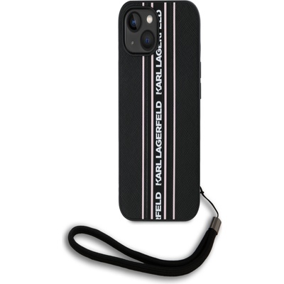 KARL LAGERFELD Заден капак PU Saffiano Athleisure Stripe and Strap за iPhone 15 Pink Karl Lagerfeld Karl Lagerfeld | Rozov | ЖЕНИ | UNI