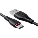 Vipfan Кабел Vipfan Anti-Break X01, USB към USB-C, 3A, 1m, Черен (X01TC-black)