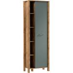 Gala Meble Шкаф за книги MENTA 66x200x37 см, дъб вотан/зелена (GM0038)