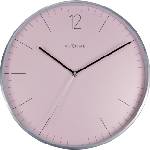 NeXtime Стенен часовник Essential Silver розов (3254RZ)