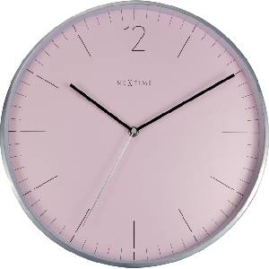 NeXtime Стенен часовник Essential Silver розов (3254RZ)