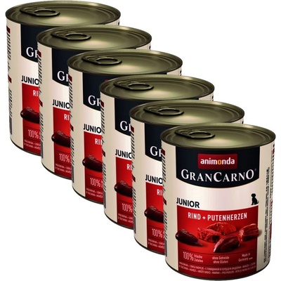 Animonda Gran Carno Junior hovädzie & morčacie srdcia 6 x 800 g