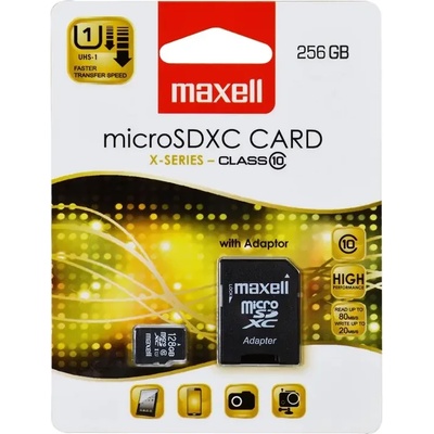 Карта памет Maxell micro SDXC, 256GB read up 80Mb-s, write up 20Mb-s (ML-SDMICRO-256GB-CLASS10)