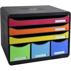 Exacompta Кутия за съхранение, пластмасова, 6 чекмеджета, EXACOMPTA "Store-Box Maxi Iderama" 306798D (306798D)