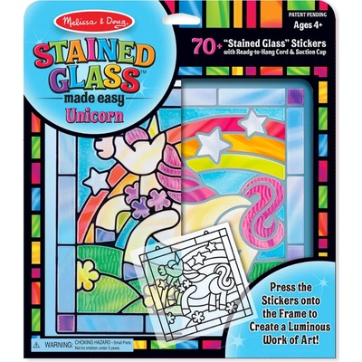 Melissa & Doug Комплект за стъклопис със стикери Melissa & Doug - Еднорог (19299)