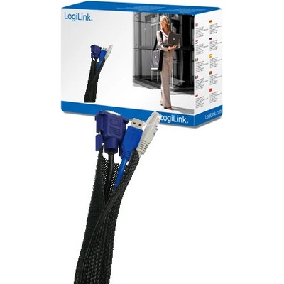 LogiLink Гъвкав органайзер за кабели, черен (KAB0006) (KAB0006)