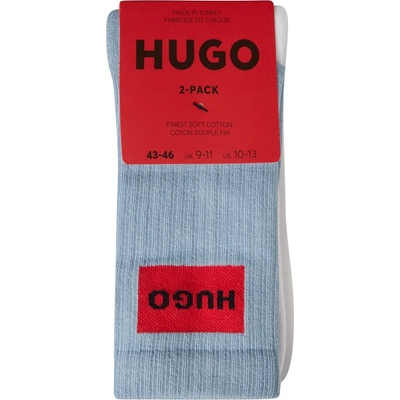Hugo Чорапи Hugo 2 Pack Logo Label Crew Socks - Pastel Blue 455