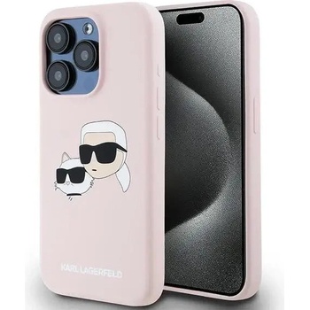 KARL LAGERFELD Кейс Karl Lagerfeld Silicone Karl&Choupette MagSafe за iPhone 15 Pro, розов (3666339256869)