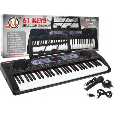 JOKO detské klávesy 86 cm s mikrofónom USB vstup Bluetooth 61 Dynamických klávesov stereo reproduktory čierne