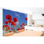 DIMEX ART Самозалепваща се флизелинова фототапета червени макове 375 x 250 см