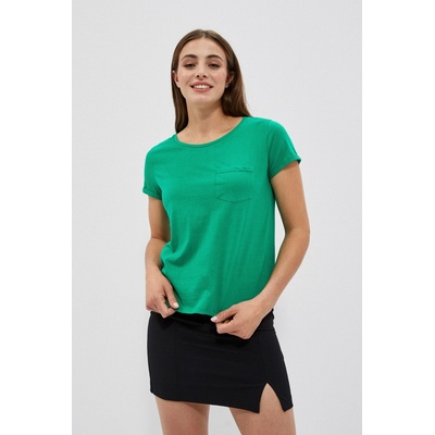 Moodo Памучна тениска с джобче в зелено Moodo Moodo | Zelen | ЖЕНИ | XS