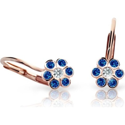 Danfil detské náušnice kvetiny C1737 zo ružového zlata pink klapka