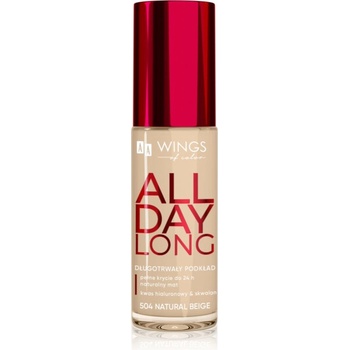 AA Wings of Color All Day Long Long Lasting Foundation дълготраен фон дьо тен цвят 504 Natural Beige 30ml