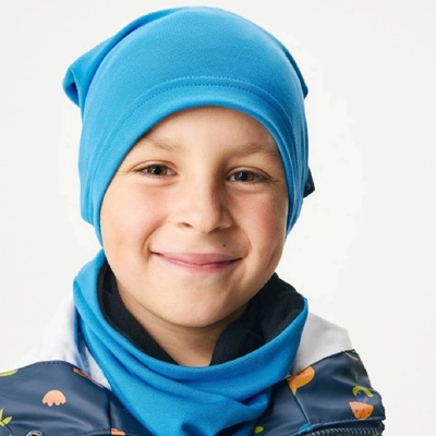DĚTSKÁ ČEPICE BAVLNĚNÁ MODRÁ UNUO Modrá