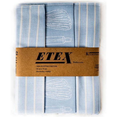 Etex kuchyňské utěrky EGYPTSKÁ BAVLNA U02-E modré s proužky a kuchyňskými potřebami 3 kusy 50x70cm – Zboží Dáma Etex kuchyňské utěrky EGYPTSKÁ BAVLNA U02-E modré s proužky a kuchyňskými potřebami 3 kusy 50x70cm – Zboží Dáma