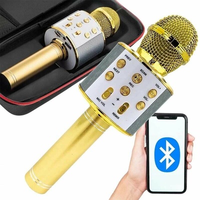 Verk 01377 Karaoke Bluetooth mikrofón 1800mAh zlatá