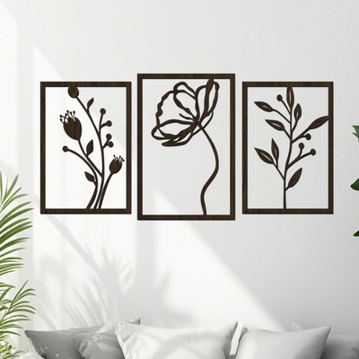 dřevo života Dřevěný obraz Letní květiny Rozměry (cm): 120x60, Zvolte barvu dekoru: Wenge