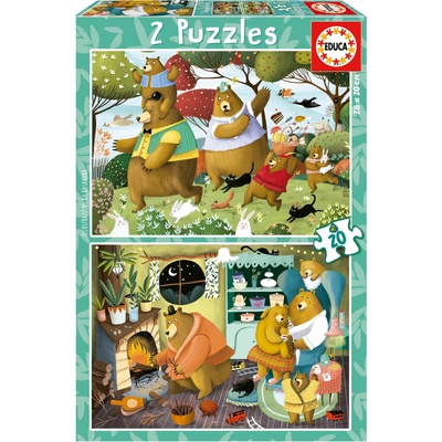 Educa Пъзел Educa от 2 x 20 части - Горски приказки (EDU19686)