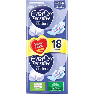 EVERYDAY SENSITIVE Дамски превръзки super, 18 бр