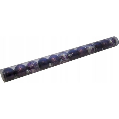 Top Gifts Vianočné Ozdoby nerozbitné FIALOVÉ TMAVÉ 5cm. Tuba 12ks