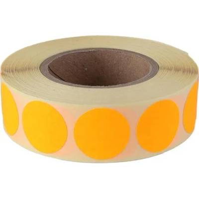 Etikety, okrúhle, 20 mm, 1000 etikiet/kotúč, oranžová, .